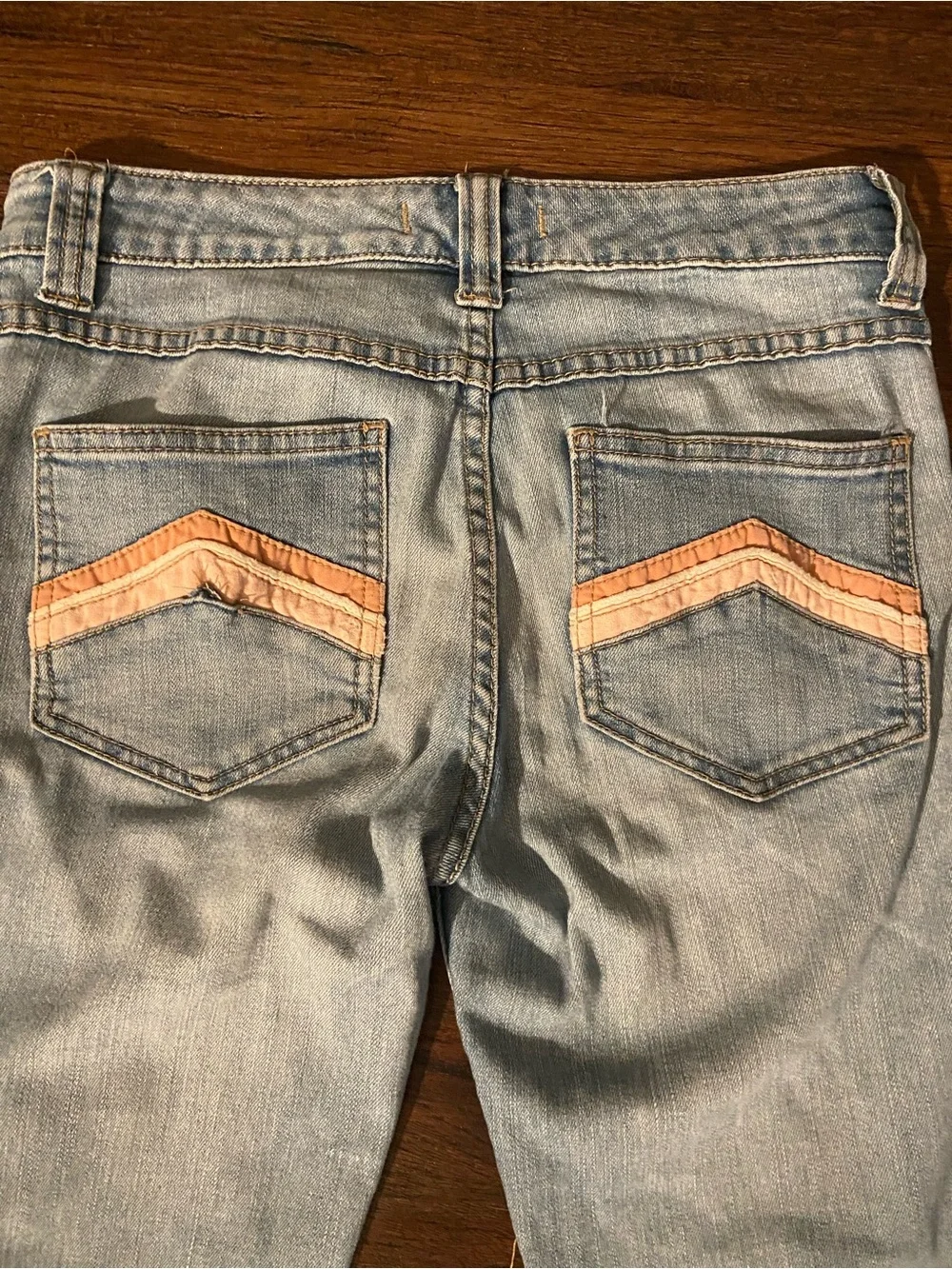 Free People Light Blue Seamed Flare Jeans
